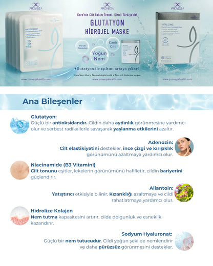 Beauugreen Antioksidan Glutatyon Hidrojel Maske | 1 adet | Korean Cosmetics - Glutathione Hydrogel Mask